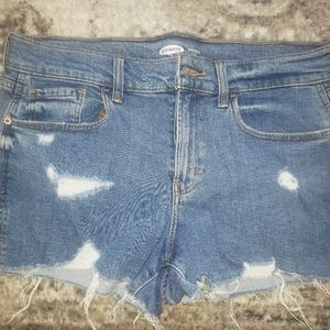 Women's distressed jean shorts